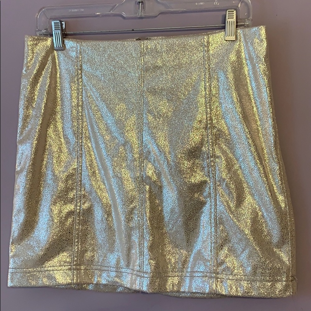 Golden shimmery free people skirt